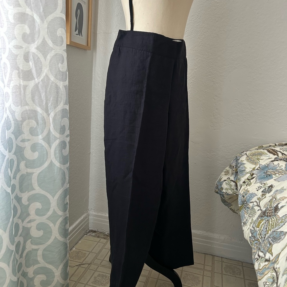 Marina Rinaldi 100% Linen Trouser Navy Blue Women's Sz 16